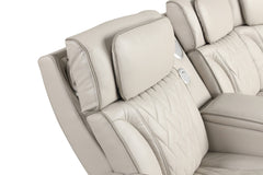 Jazz Ice 117"W Leather Aire Power Reclining Sectional Sofa