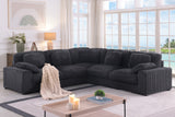 Sloane Charcoal 117"W Corduroy Reversible Modular L-Shape Sectional Sofa