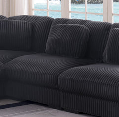 Sloane Charcoal 151"W Corduroy Reversible Modular L-Shape Sectional Sofa