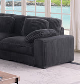 Sloane Charcoal 117"W Corduroy Reversible Modular L-Shape Sectional Sofa with Ottoman