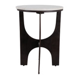 Gardenland White/Bronze Modern Accent Table with Metal Base