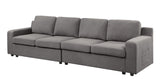 Waylon Gray 119"W Linen 4-Seater Sofa