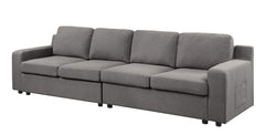 Waylon Gray 119"W Linen 4-Seater Sofa
