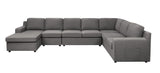 Waylon Gray 145.5"W Linen U-Shape Sectional Sofa with Left-Facing Chaise