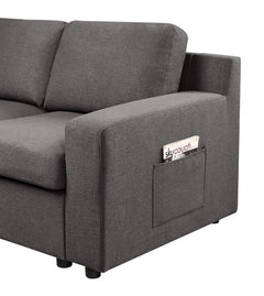 Waylon Gray 145.5"W Linen U-Shape Sectional Sofa with Left-Facing Chaise