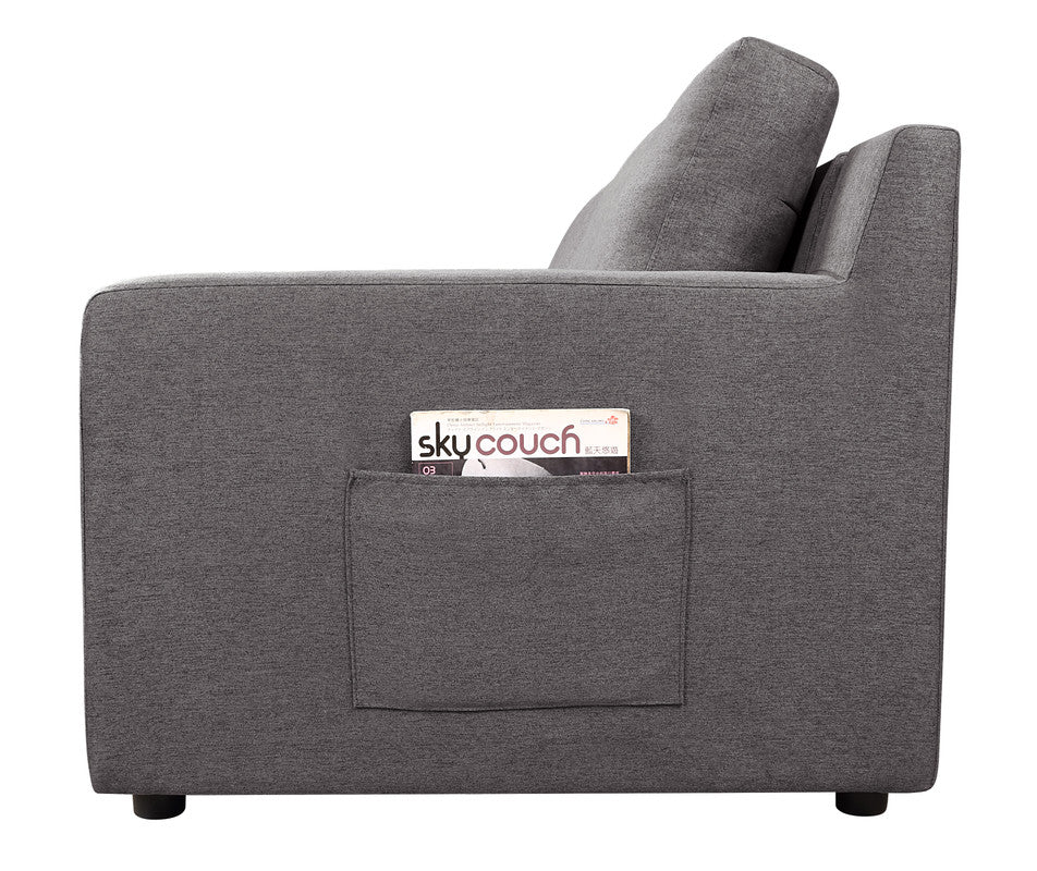 Waylon Gray 119"W Linen 4-Seater Sofa