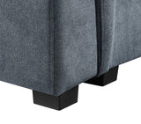 Isla Gray 119"W Woven Fabric Sectional Sofa with Ottoman