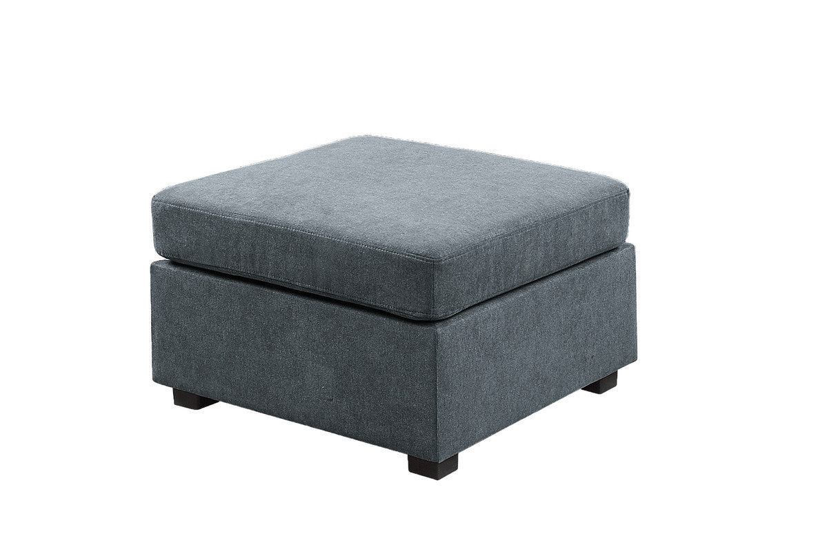 Isla Gray 119"W Woven Fabric Sectional Sofa with Ottoman
