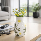 Vineburg Yellow/Ivory Daisy Embossed Vase