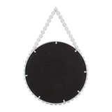 Fort Ross White/Tan Wood Beaded Mirror