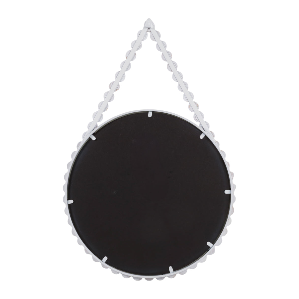 Fort Ross White/Tan Wood Beaded Mirror