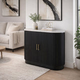 Squabbletown White/Black Fluted 2-Door Cabinet