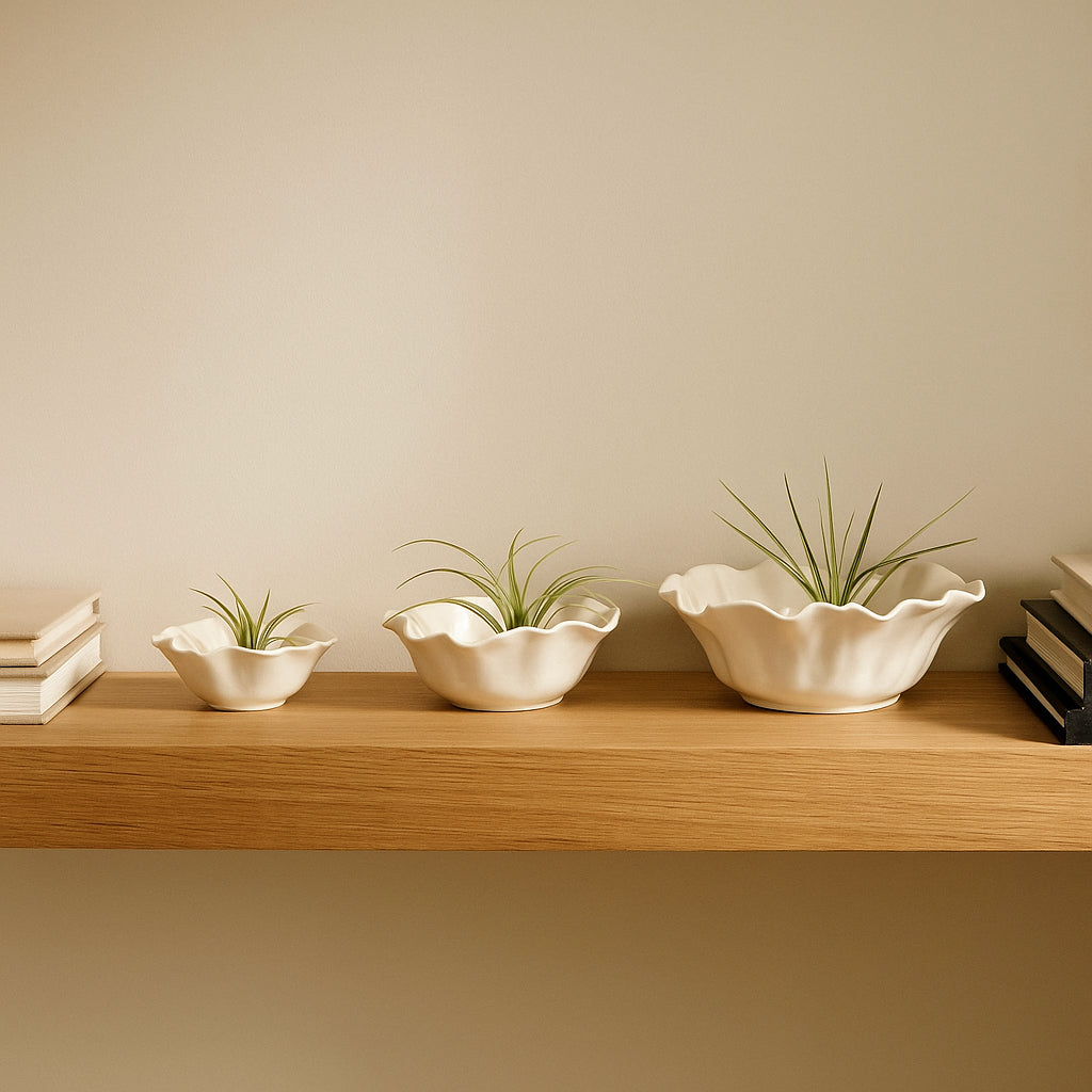 Dales Ivory Petal Bowls (Set of 3)