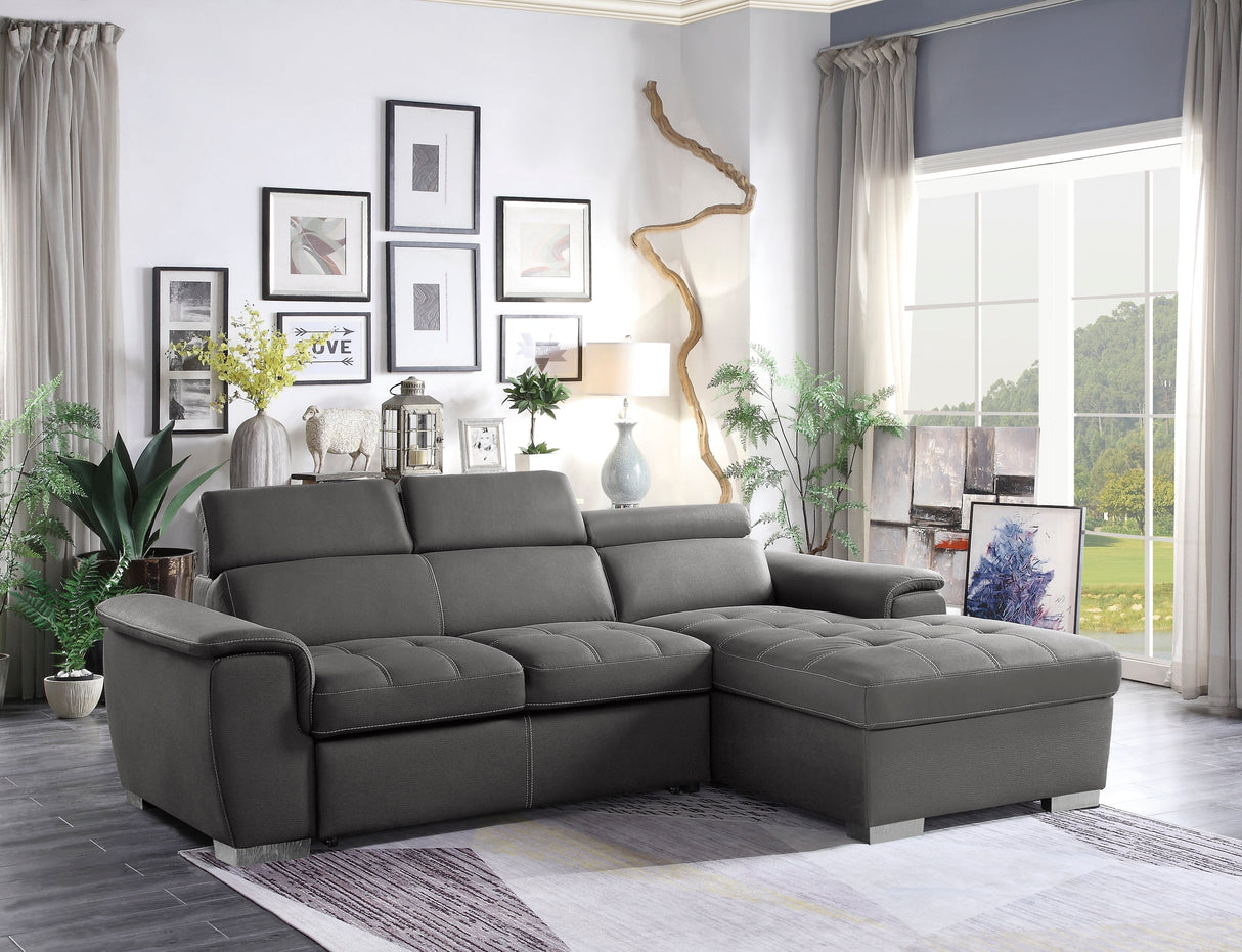 Ferriday Gray 2-Piece Sectional with Right Chaise - Ornate Home