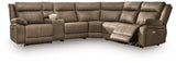 Max-Media Biscotti 6-Piece Power Reclining Sectional with Audio Console and 2 Armless Chairs