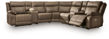 Max-Media Biscotti 7-Piece Power Reclining Sectional with Audio Consoles and Power Armless Recliner (Online Special Price)