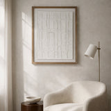 Foxwood White/Brown Paper Mache Wall Art with Wooden Frame and Glass