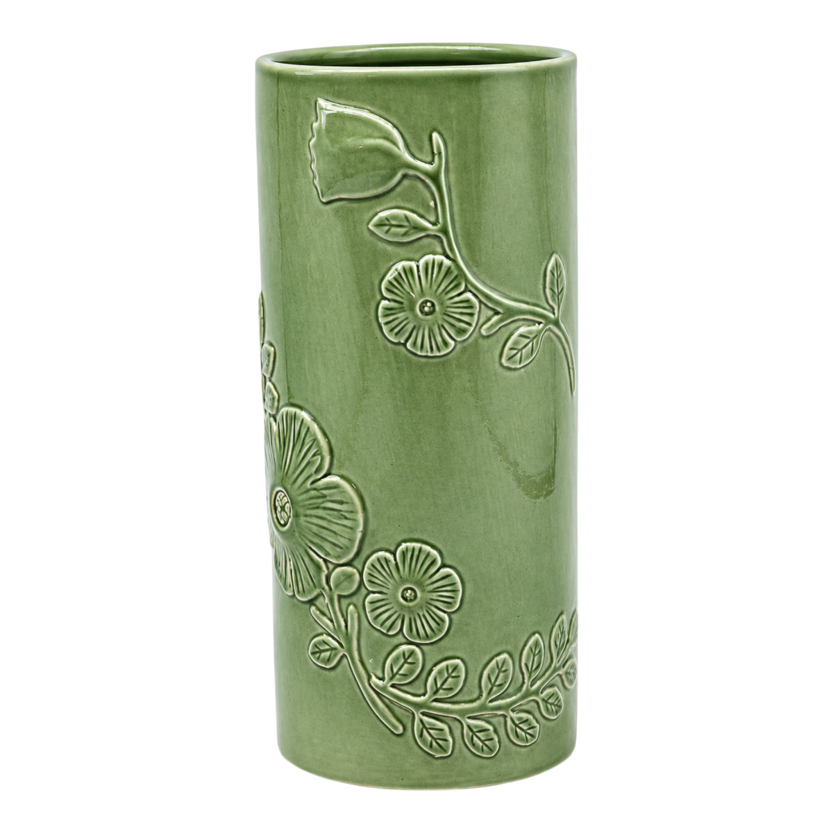 Wimp Sage Green Floral Embossed Vase