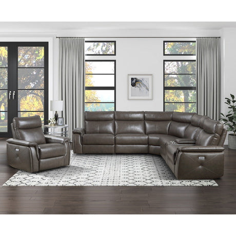 Maroni Brown 6-Piece Modular Power Reclining Sectional-part5
