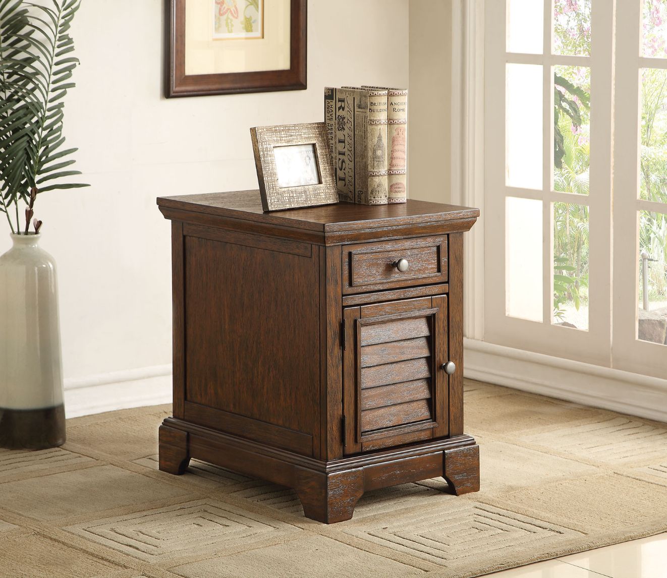 Evrard Dark Oak Accent Table
