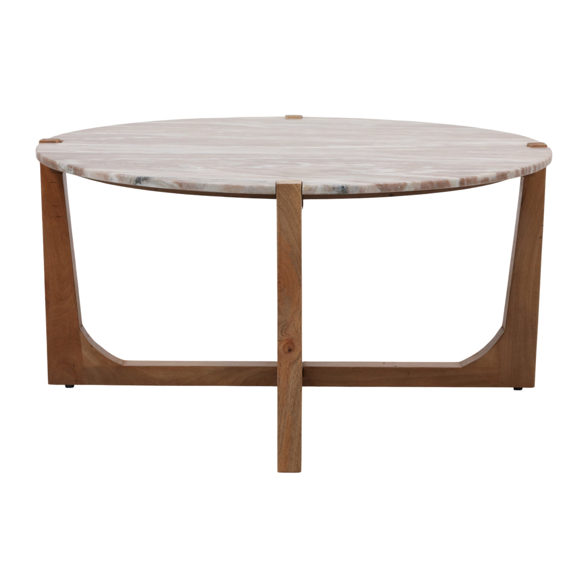 Keystone Tan/Brown Modern Coffee Table with Marble Top