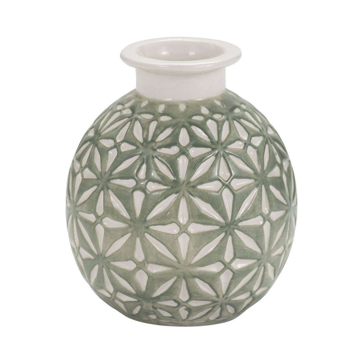 Wheeler Dark Sage Small Ceramic Daisy Vase