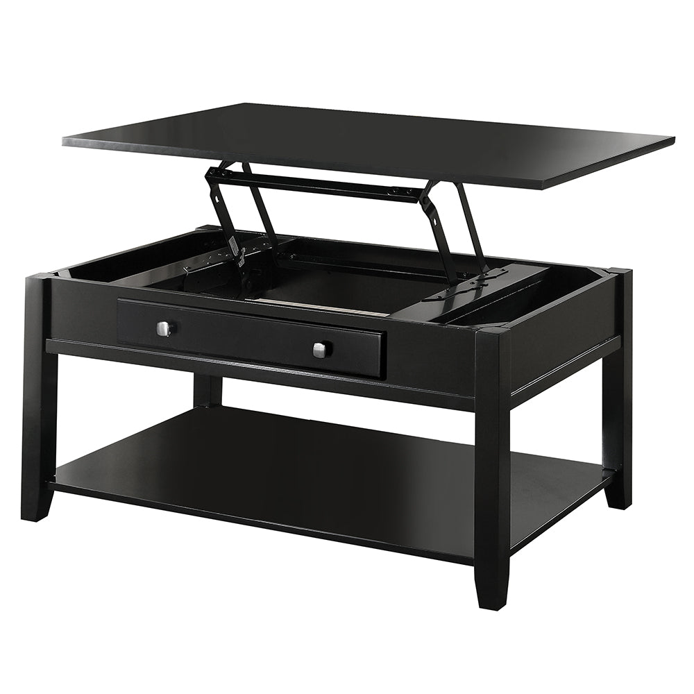 Malachi Black Coffee Table w/ Lift Top