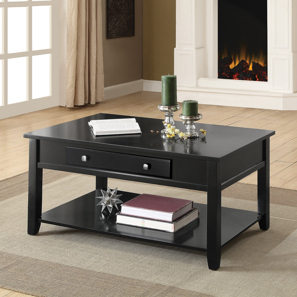 Malachi Black Coffee Table w/ Lift Top