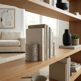 Buckeye Beige/Gray Marble Bookend with One Side Raw