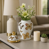 Hamdenworth Multicolor Small Butterflies Temple Jar