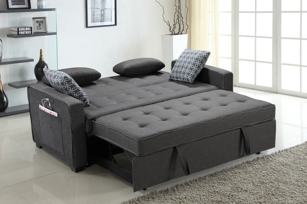 Cody Gray 70"W Linen Sleeper Sofa