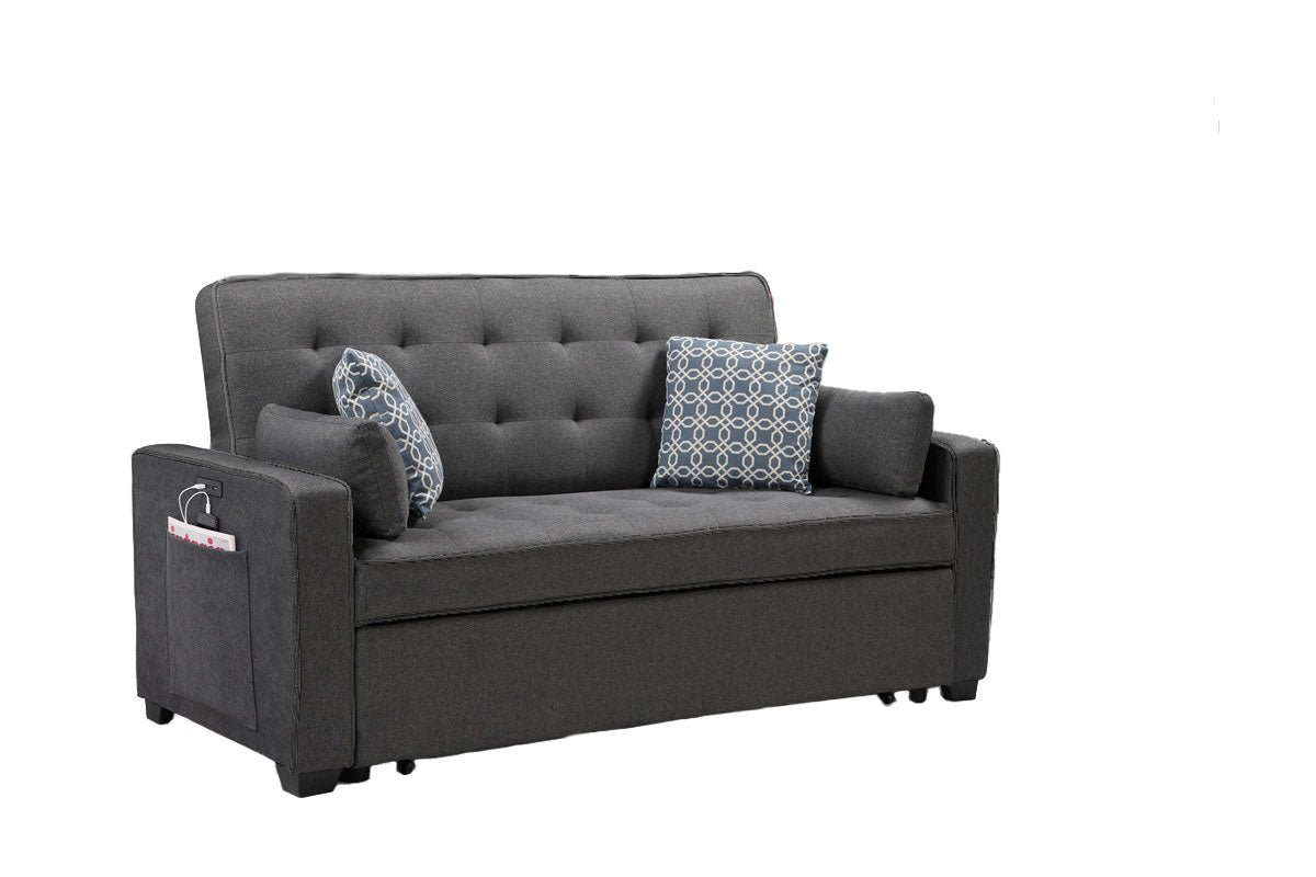 Cody Gray 70"W Linen Sleeper Sofa