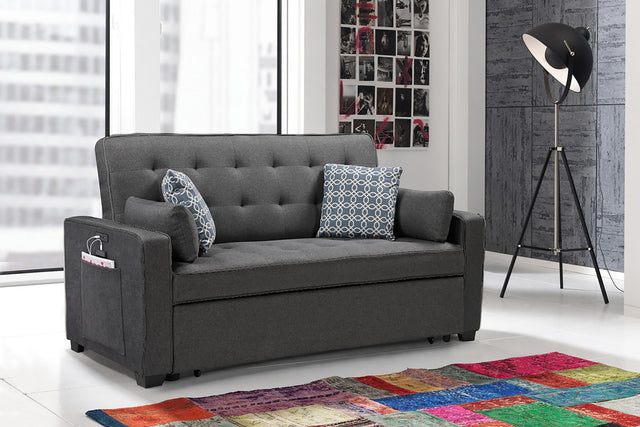 Cody Gray 70"W Linen Sleeper Sofa