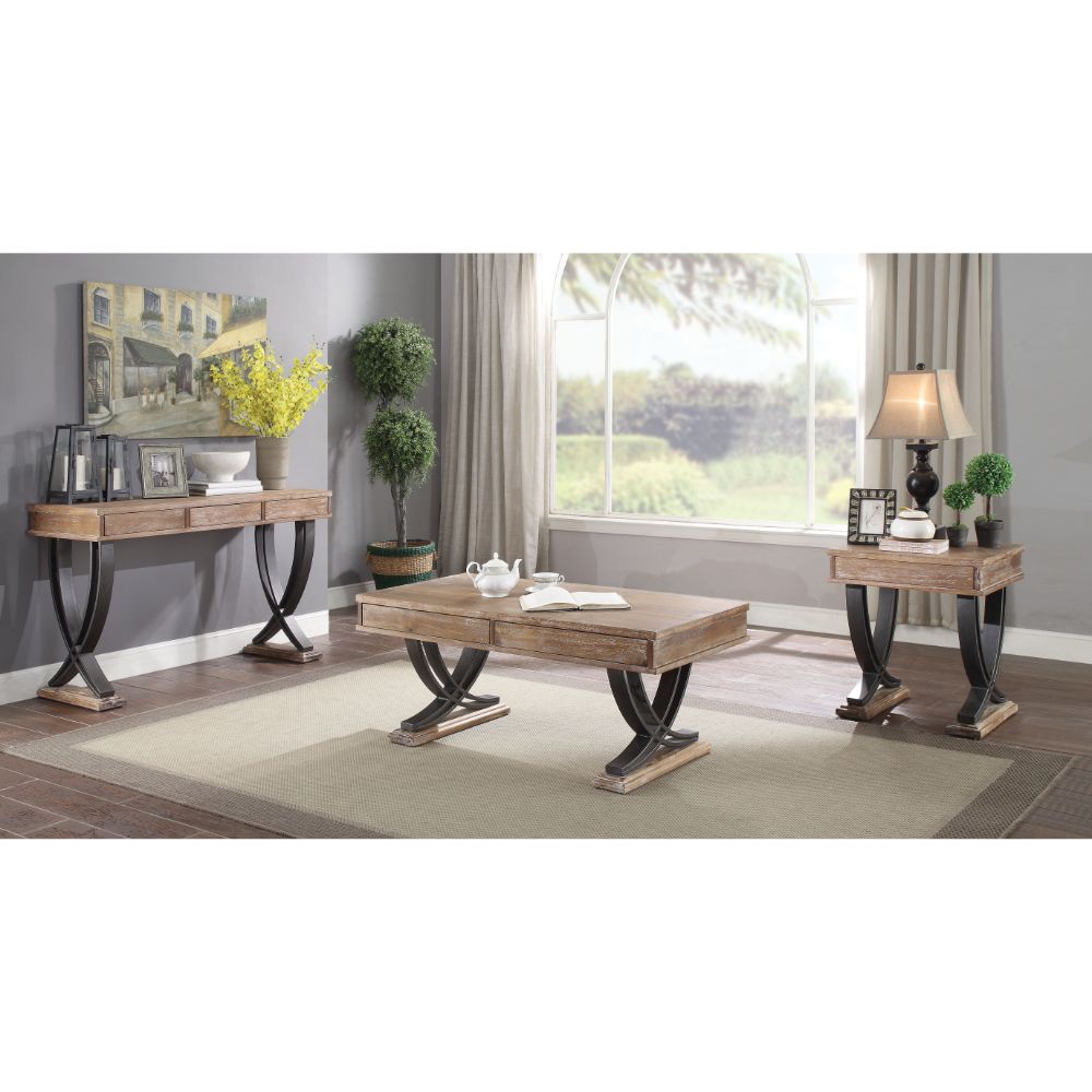 Pellio Antique Oak/Black Coffee Table