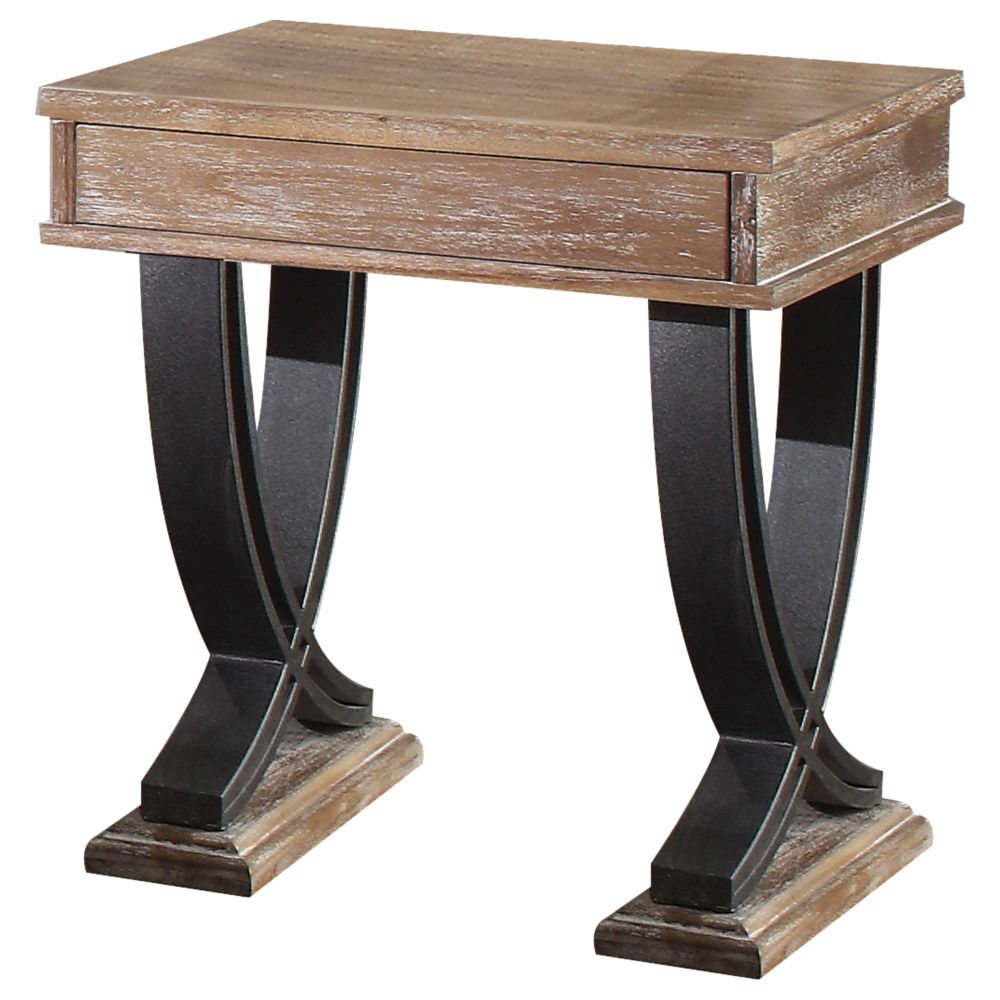 Pellio Antique Oak/Black End Table