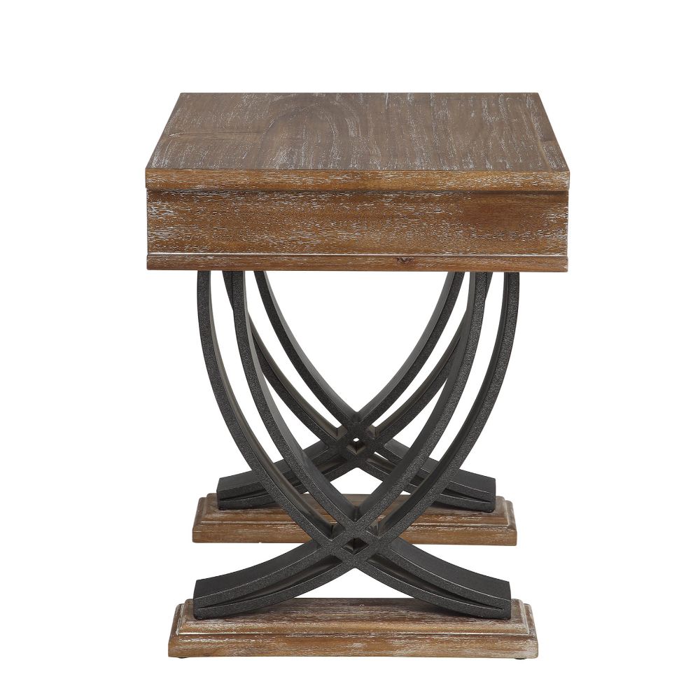 Pellio Antique Oak/Black End Table