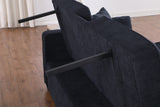 Cody II Dark Gray 70"W Woven Fabric Convertible Sleeper Loveseat