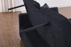 Cody II Dark Gray 70"W Woven Fabric Convertible Sleeper Loveseat