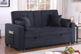 Cody II Dark Gray 70"W Woven Fabric Convertible Sleeper Loveseat