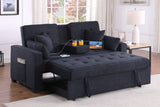 Cody II Dark Gray 70"W Woven Fabric Convertible Sleeper Loveseat