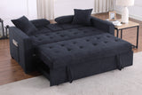 Cody II Dark Gray 70"W Woven Fabric Convertible Sleeper Loveseat