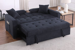 Cody II Dark Gray 70"W Woven Fabric Convertible Sleeper Loveseat