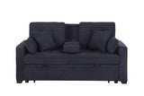 Cody II Dark Gray 70"W Woven Fabric Convertible Sleeper Loveseat
