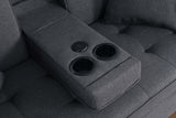 Cody II Dark Gray 70"W Linen Convertible Sleeper Loveseat