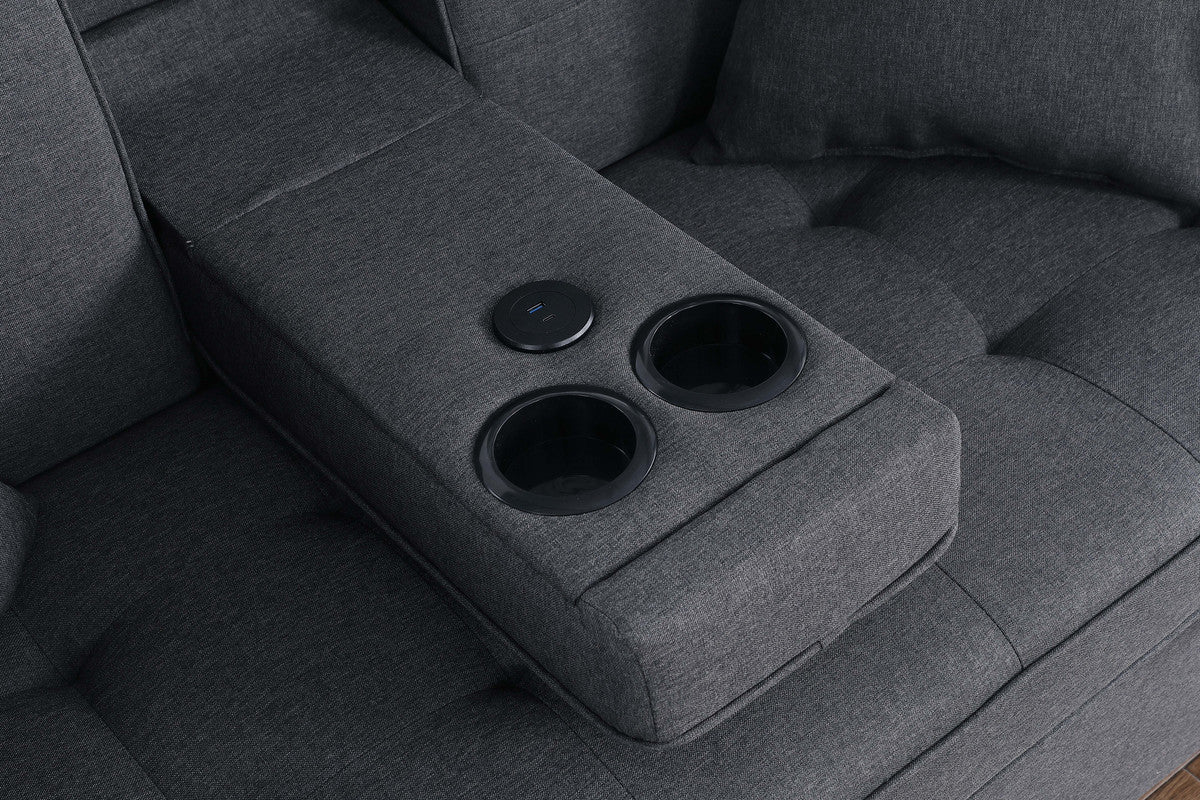Cody II Dark Gray 70"W Linen Convertible Sleeper Loveseat