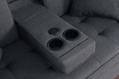 Cody II Dark Gray 70"W Linen Convertible Sleeper Loveseat