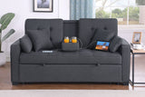 Cody II Dark Gray 70"W Linen Convertible Sleeper Loveseat