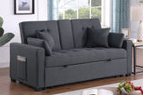 Cody II Dark Gray 70"W Linen Convertible Sleeper Loveseat