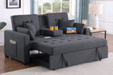Cody II Dark Gray 70"W Linen Convertible Sleeper Loveseat