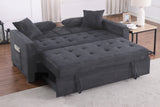 Cody II Dark Gray 70"W Linen Convertible Sleeper Loveseat